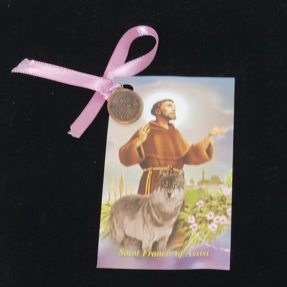 St. Saint Francis of Assisi Prayer Card & Medal Pray for Us Prayer for My Pet